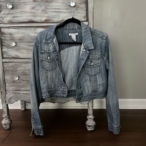Charlotte Russe Cropped Jean Jacket Size L